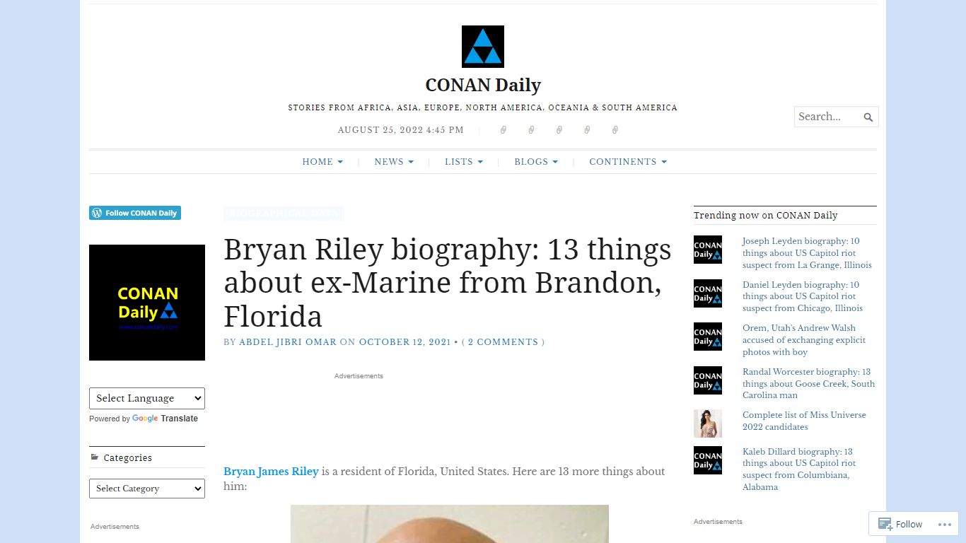Bryan Riley biography: 13 things about ex-Marine from Brandon, Florida ...
